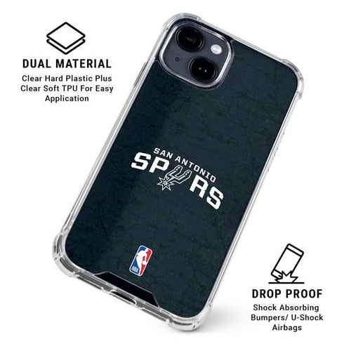 NBA San Antonio Spurs Distressed iPhone 14 Clear Case